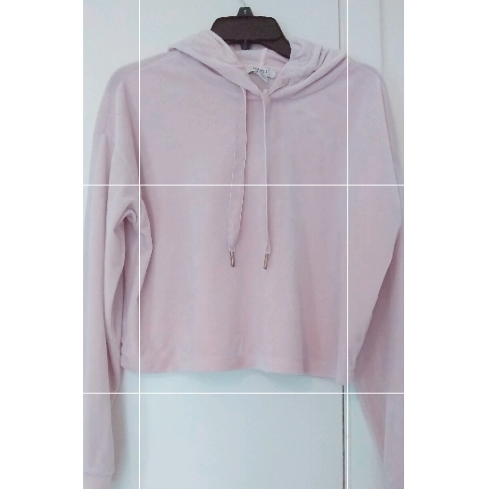 Light Pink Forever 21 Cropped Hoodie
